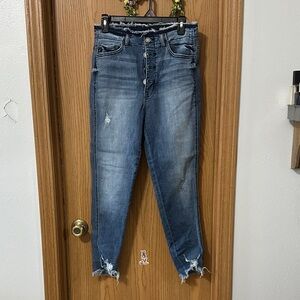 High waisted Stylish Blue Distressed Women Jeans